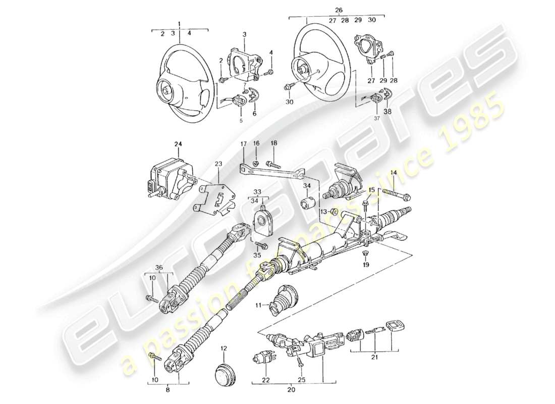 a part diagram from the porsche boxster parts catalogue