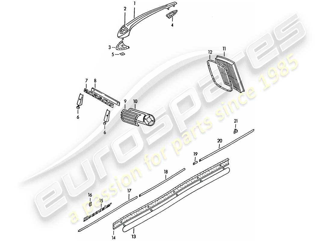 VIEW PARTS DIAGRAMS FROM THE PORSCHE 356 PARTS CATALOGUE a part diagram from the porsche 356 parts catalogue