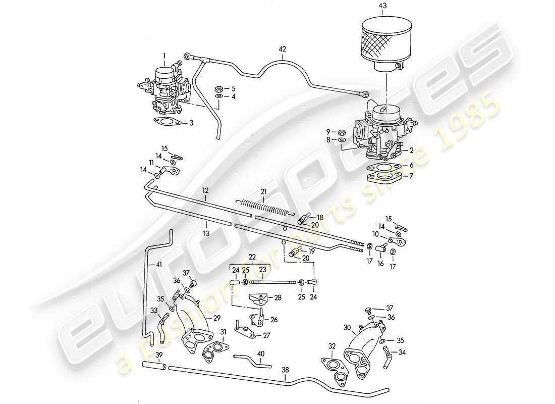 a part diagram from the porsche 356 parts catalogue