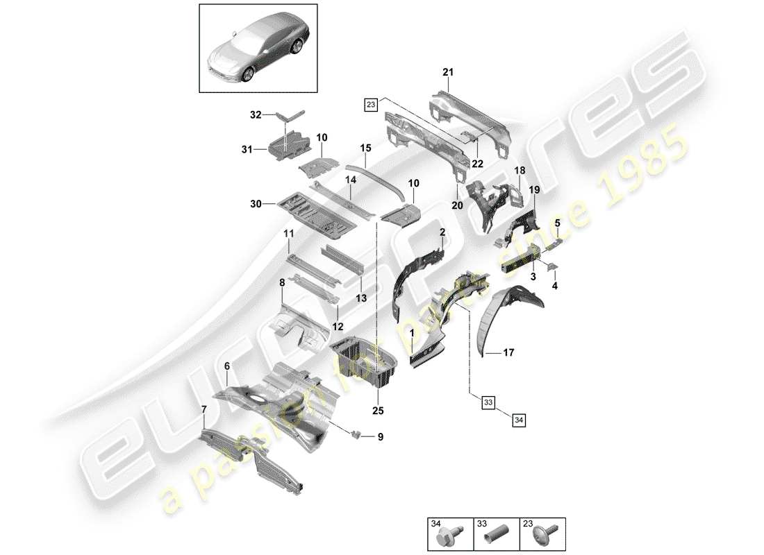 a part diagram from the porsche panamera parts catalogue