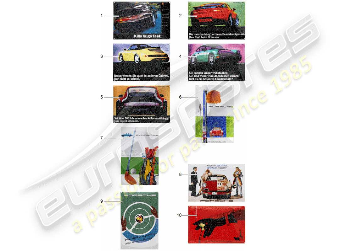 a part diagram from the porsche 1988 (accessories) parts catalogue