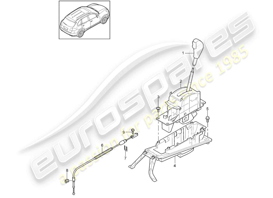 a part diagram from the porsche cayenne parts catalogue