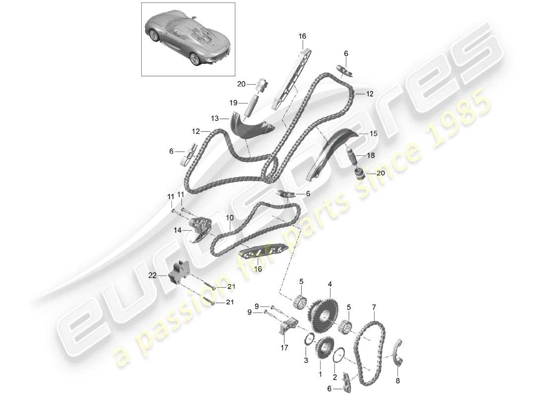 a part diagram from the porsche 2015 (918 spyder) parts catalogue