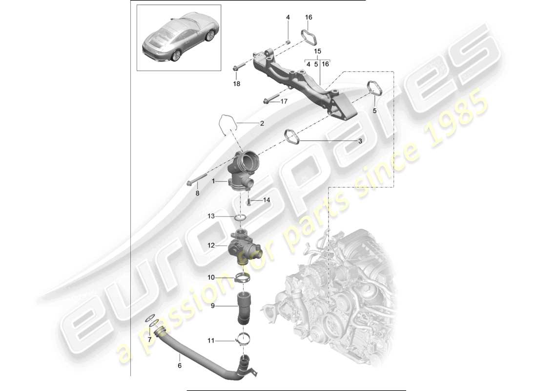 a part diagram from the porsche 991 parts catalogue