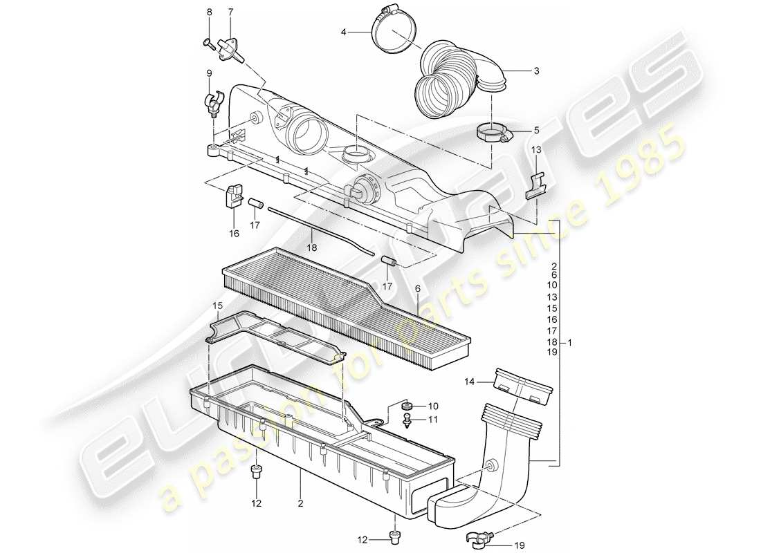 VIEW PARTS DIAGRAMS FROM THE PORSCHE 997 PARTS CATALOGUE a part diagram from the porsche 997 parts catalogue