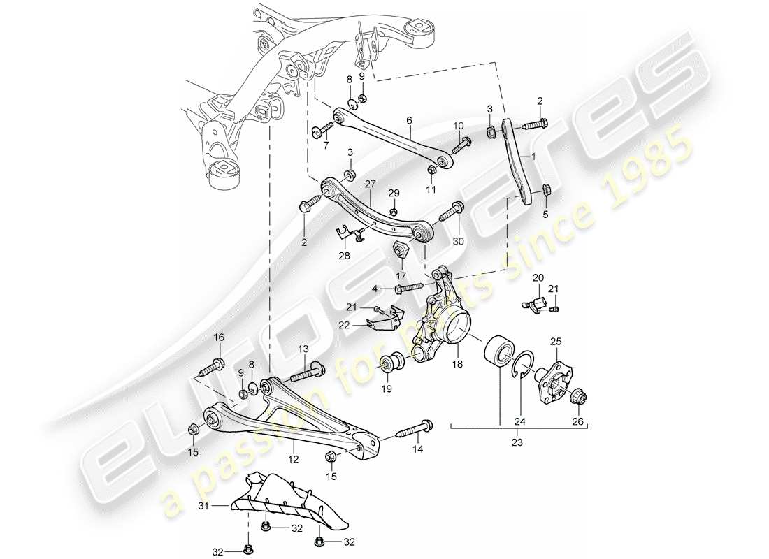 VIEW PARTS DIAGRAMS FROM THE PORSCHE CAYENNE PARTS CATALOGUE a part diagram from the porsche cayenne parts catalogue