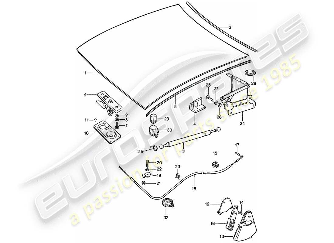 a part diagram from the porsche 1980 (928) parts catalogue