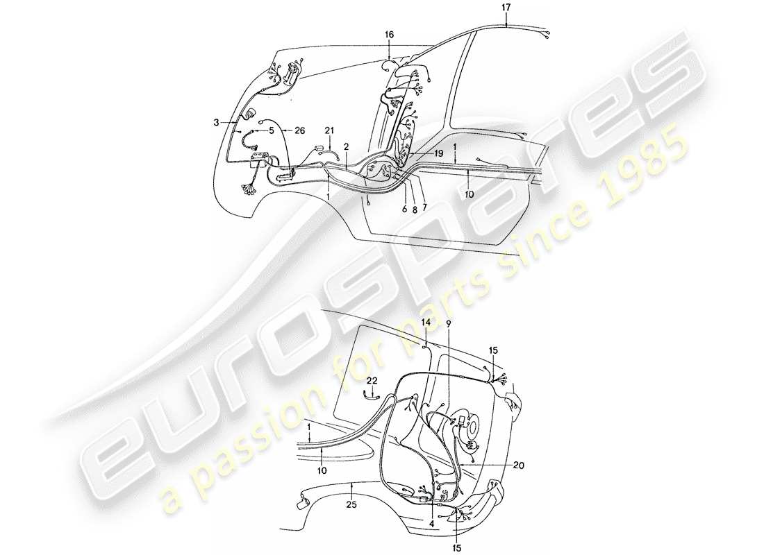 VIEW PARTS DIAGRAMS FROM THE PORSCHE 911 PARTS CATALOGUE a part diagram from the porsche 911 parts catalogue