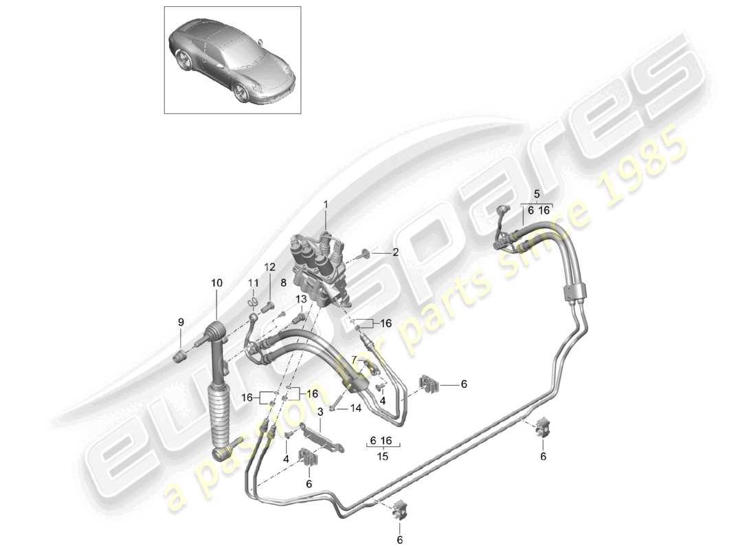 a part diagram from the porsche 991 parts catalogue