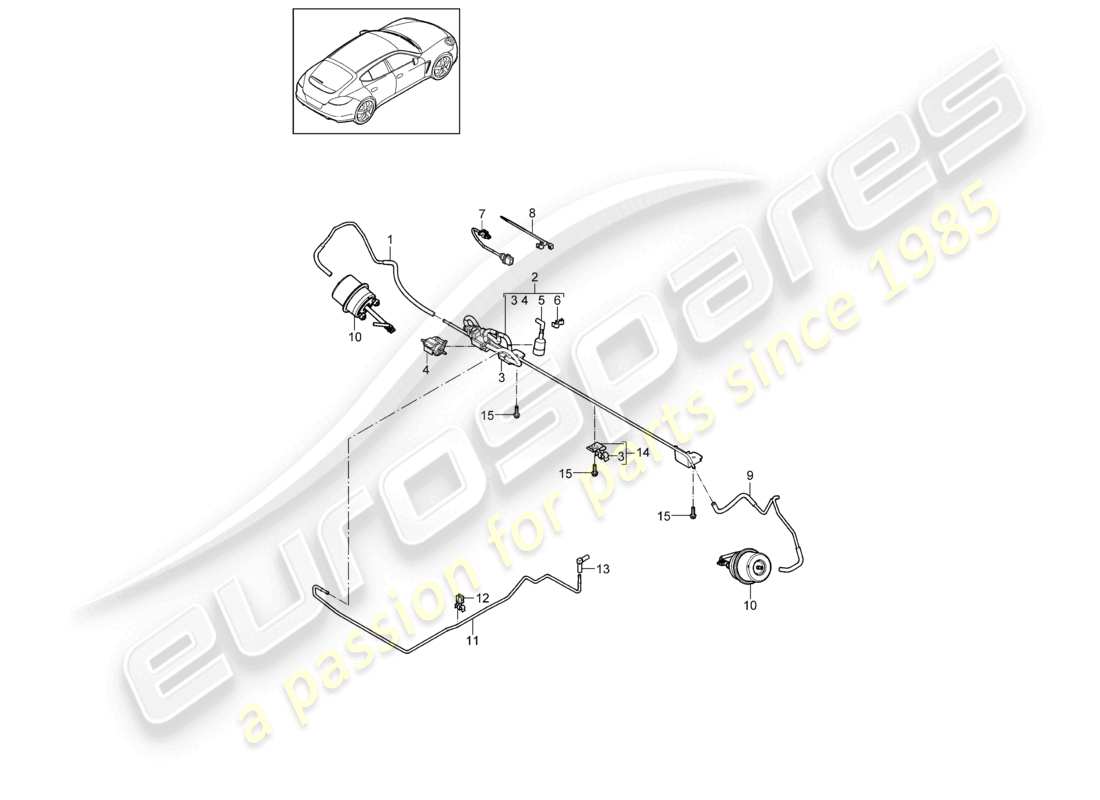 a part diagram from the porsche panamera parts catalogue