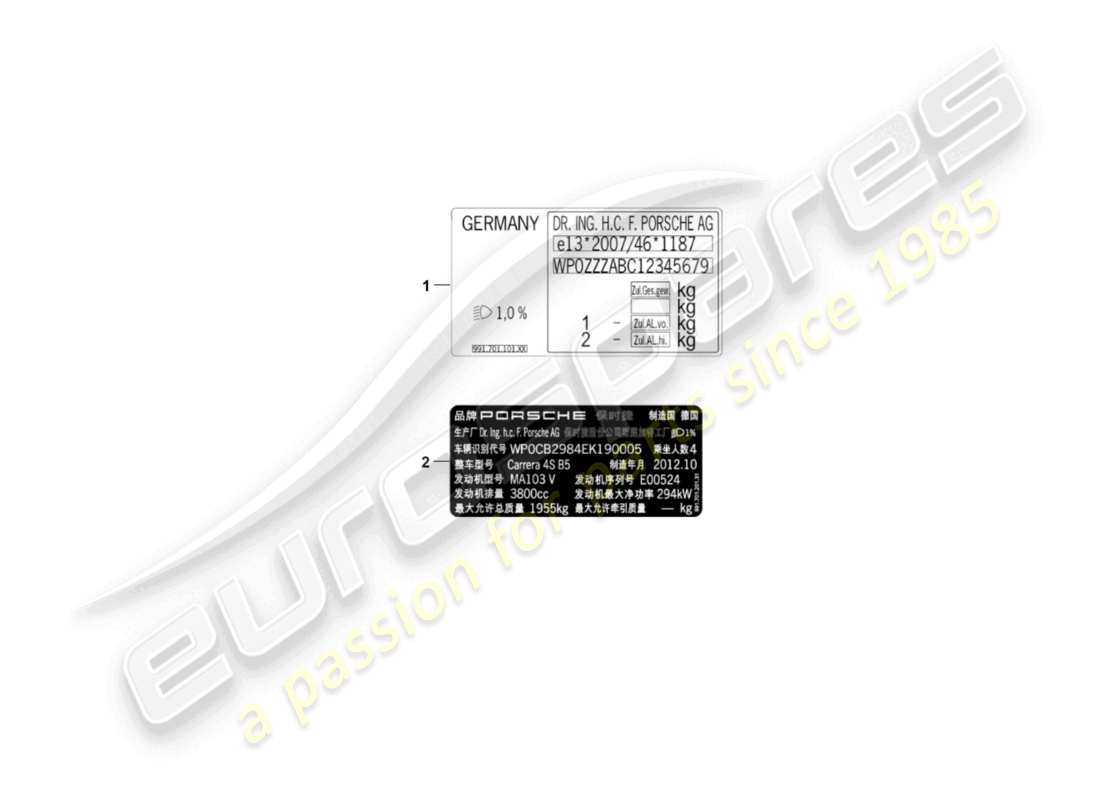 VIEW PARTS DIAGRAMS FROM THE PORSCHE CAYENNE PARTS CATALOGUE a part diagram from the porsche cayenne parts catalogue