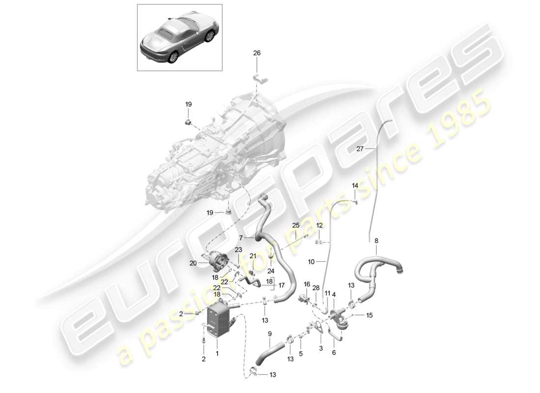 a part diagram from the porsche boxster parts catalogue