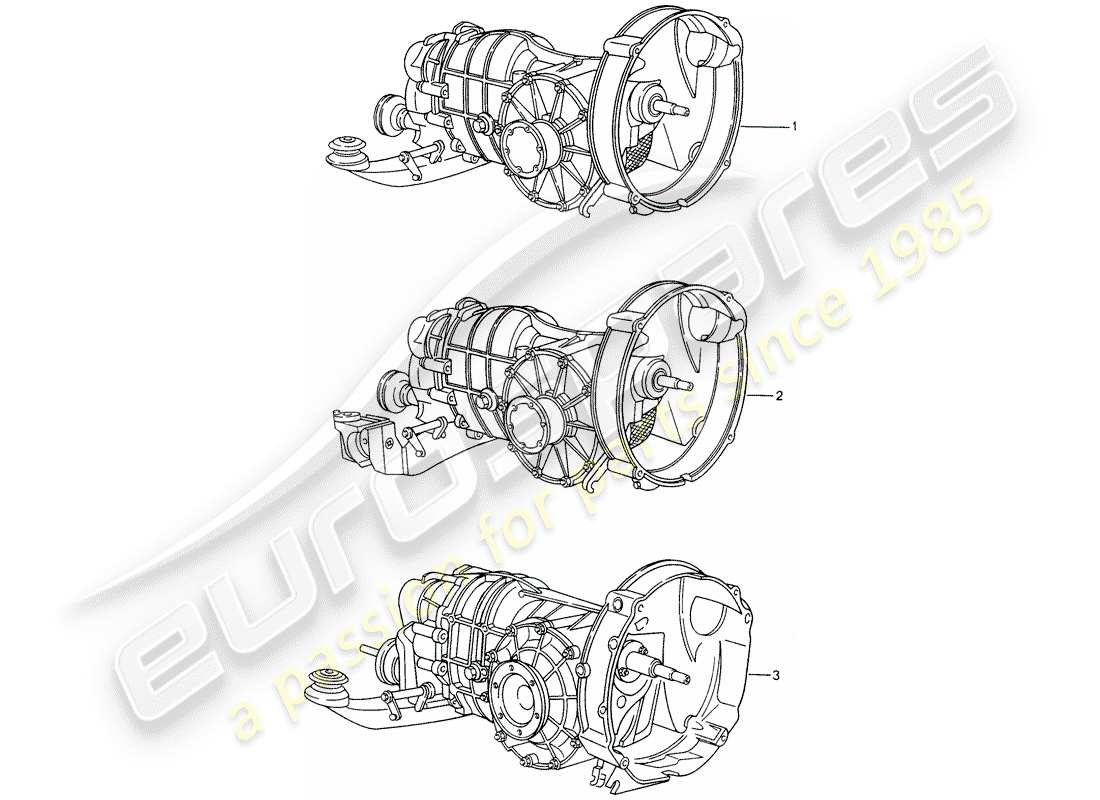 a part diagram from the porsche 2000 (refurbished and exchange catalogue) parts catalogue