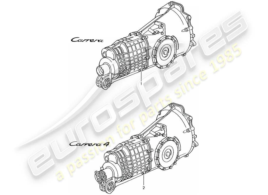 a part diagram from the porsche 1995 (refurbished and exchange catalogue) parts catalogue
