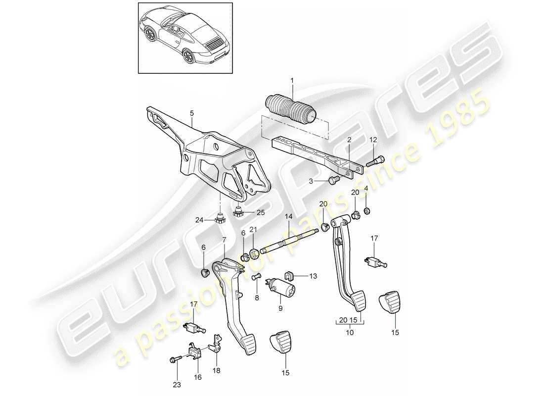 VIEW PARTS DIAGRAMS FROM THE PORSCHE 997 PARTS CATALOGUE a part diagram from the porsche 997 parts catalogue