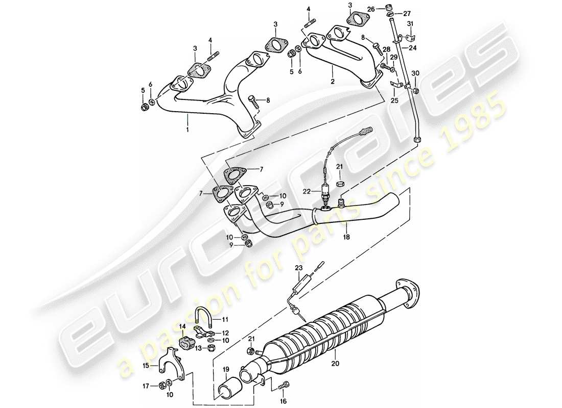 VIEW PARTS DIAGRAMS FROM THE PORSCHE 944 PARTS CATALOGUE a part diagram from the porsche 944 parts catalogue