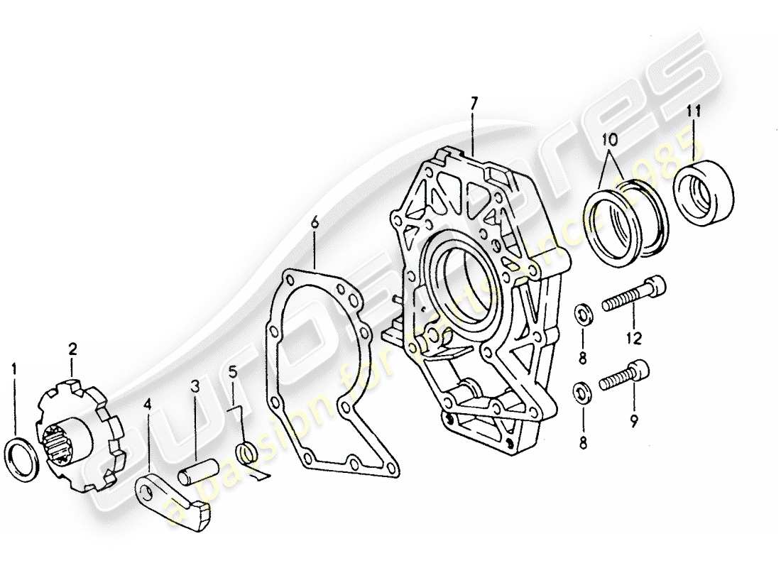 a part diagram from the porsche 928 parts catalogue