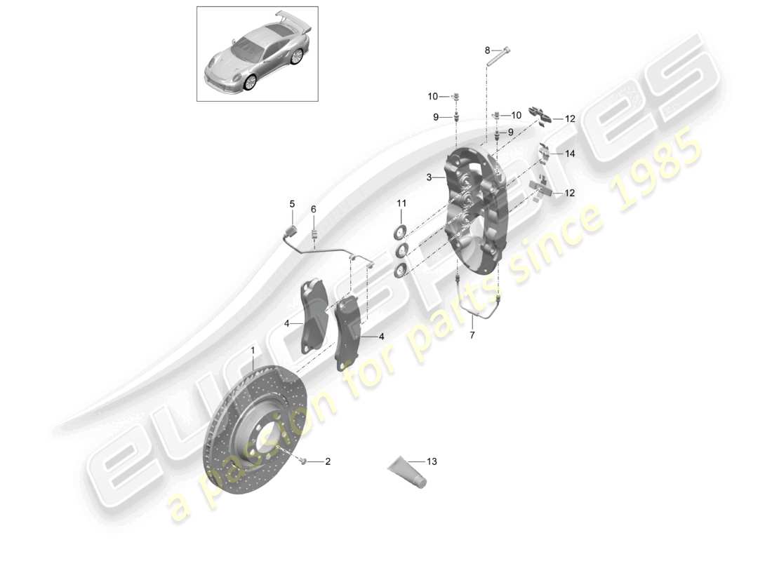 a part diagram from the porsche 991 parts catalogue