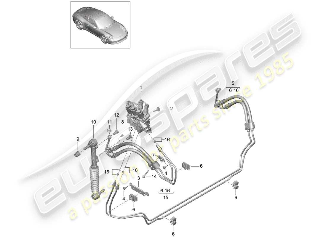 a part diagram from the porsche 991 parts catalogue