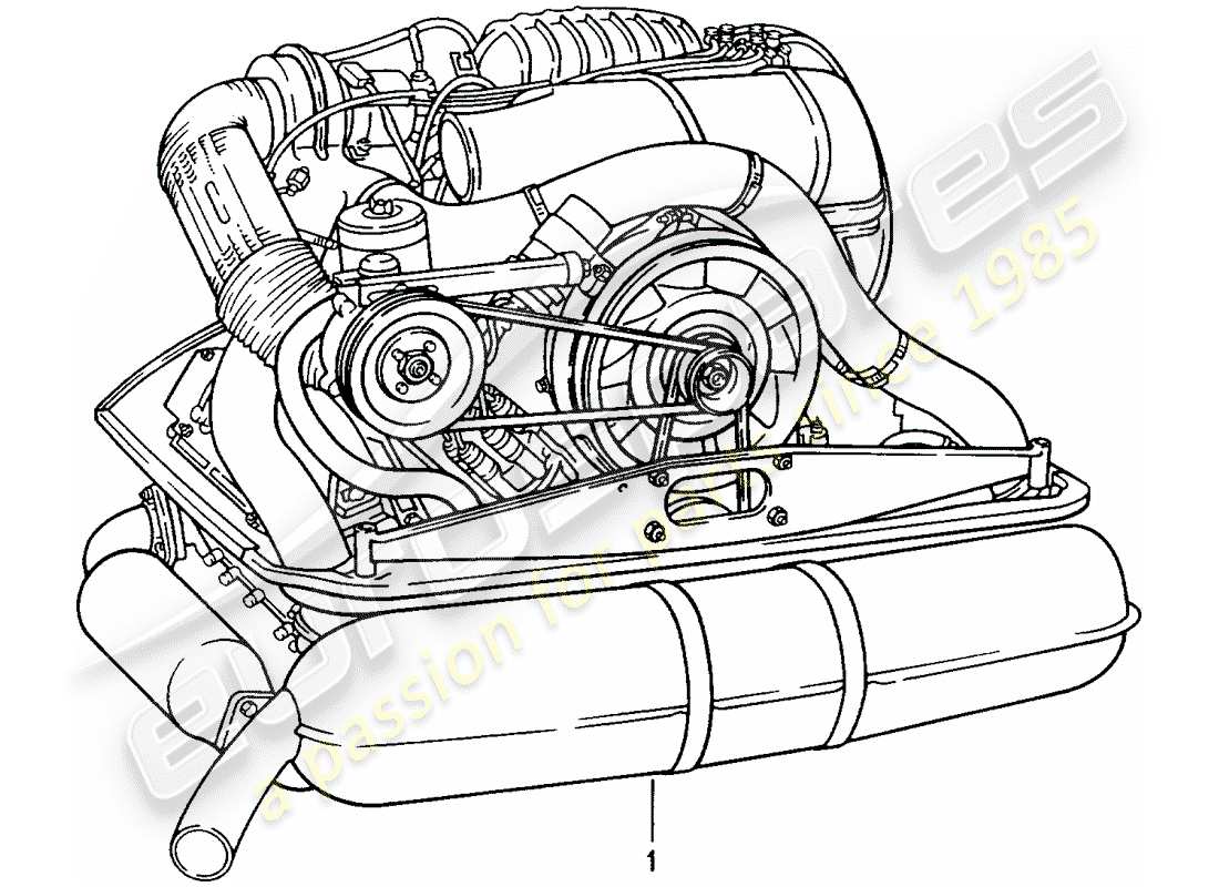 a part diagram from the porsche 1985 (refurbished and exchange catalogue) parts catalogue