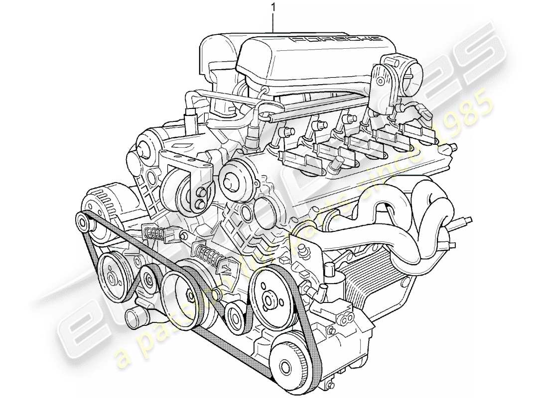a part diagram from the porsche 1985 (refurbished and exchange catalogue) parts catalogue