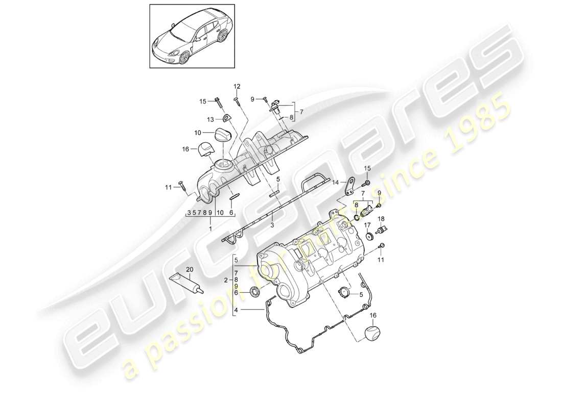 a part diagram from the porsche panamera parts catalogue
