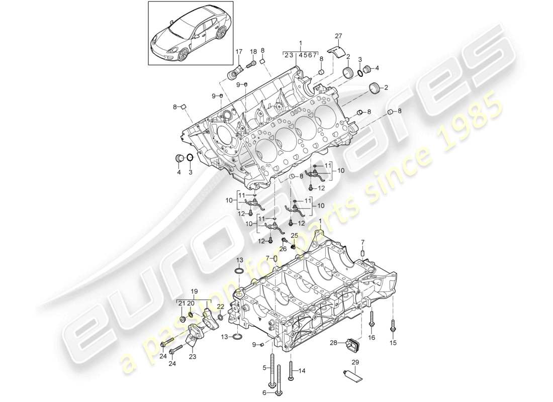 a part diagram from the porsche panamera parts catalogue