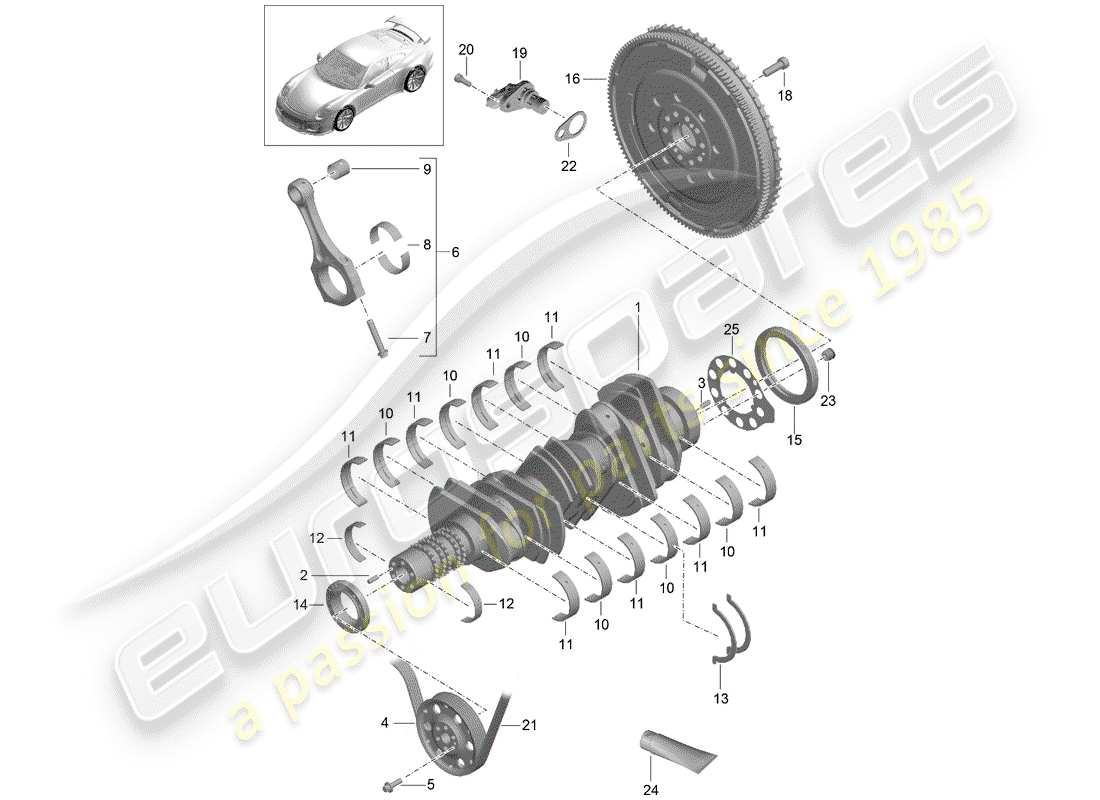 a part diagram from the porsche 991 parts catalogue