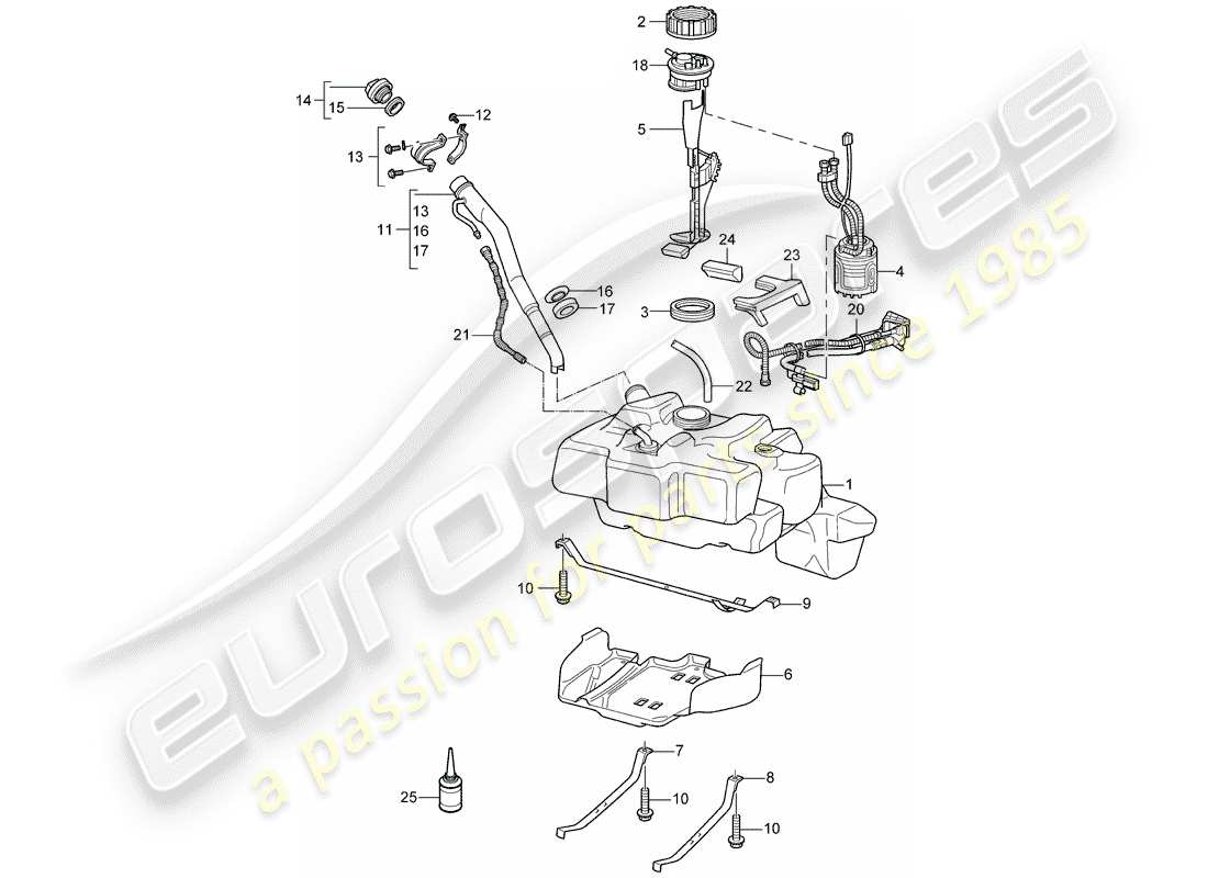a part diagram from the porsche 997 parts catalogue