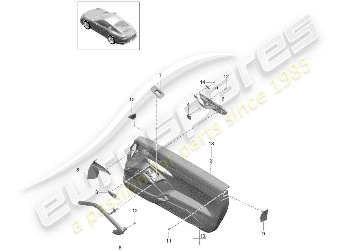 VIEW PARTS DIAGRAMS FROM THE PORSCHE 991 PARTS CATALOGUE a part diagram from the porsche 991 parts catalogue