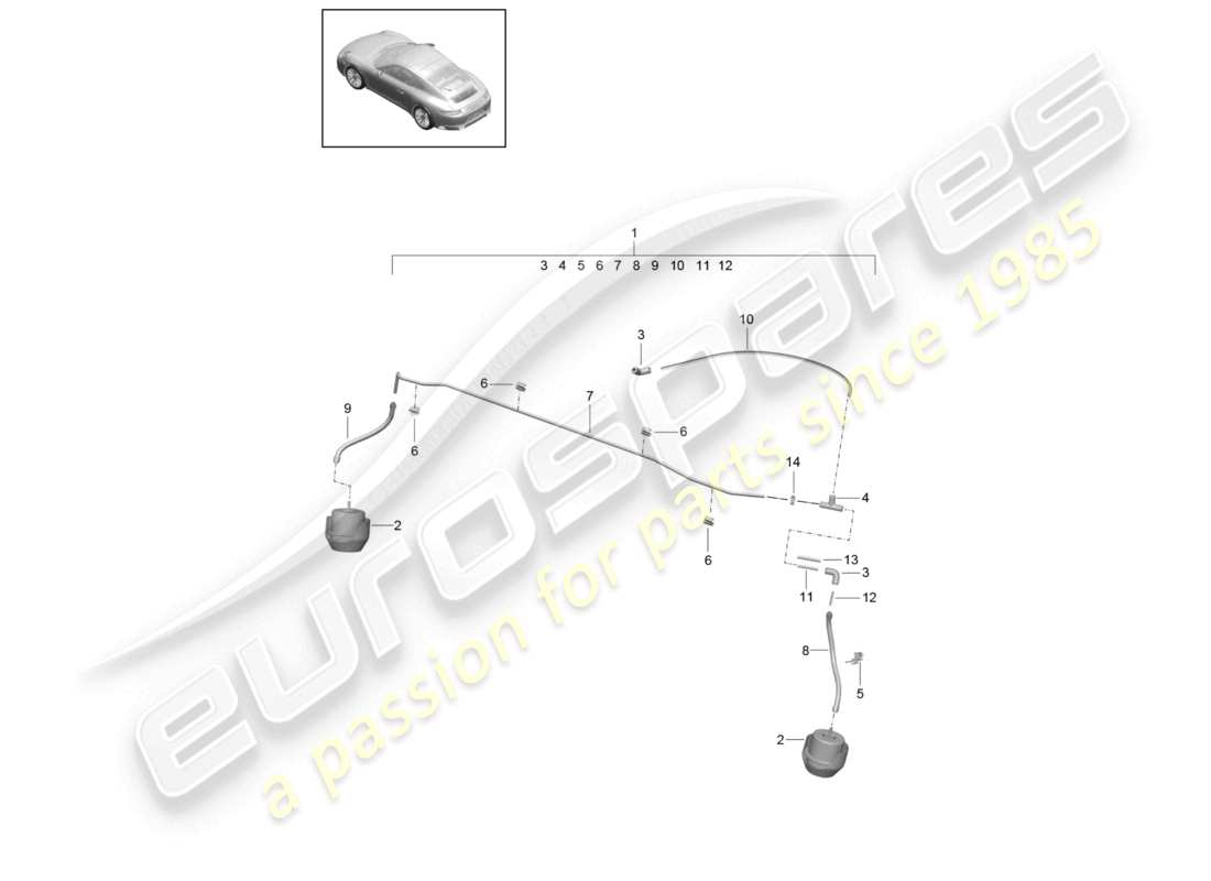 VIEW PARTS DIAGRAMS FROM THE PORSCHE 991 PARTS CATALOGUE a part diagram from the porsche 991 parts catalogue