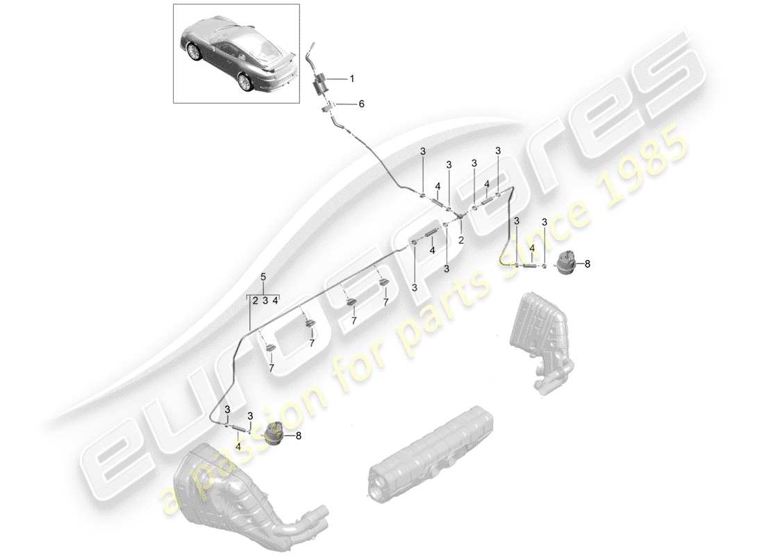 VIEW PARTS DIAGRAMS FROM THE PORSCHE 991 PARTS CATALOGUE a part diagram from the porsche 991 parts catalogue