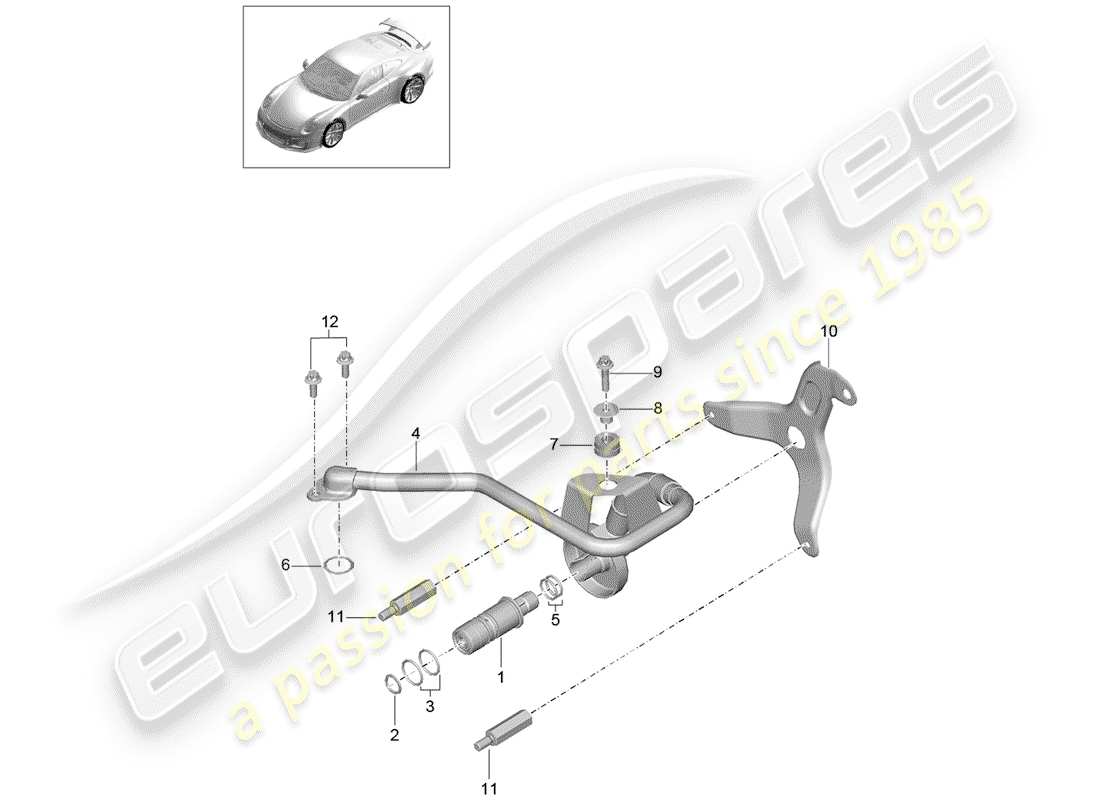 a part diagram from the porsche 2015 (991-1 r/gt3/rs) parts catalogue