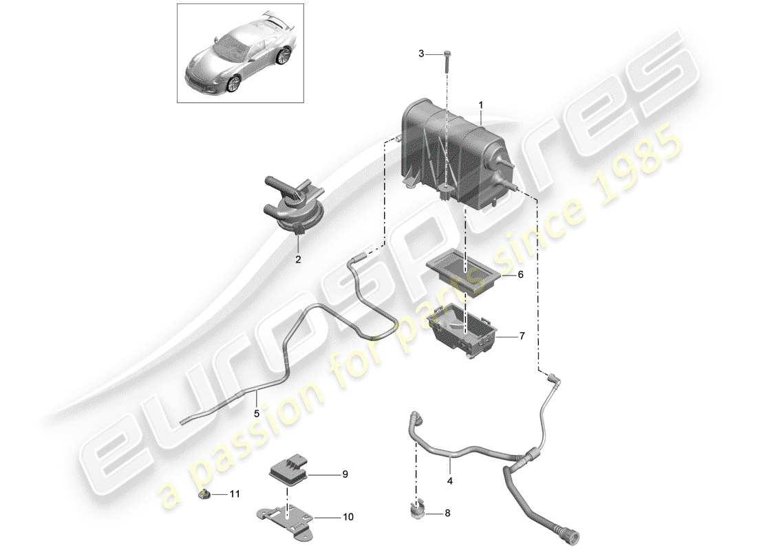 a part diagram from the porsche 991 parts catalogue