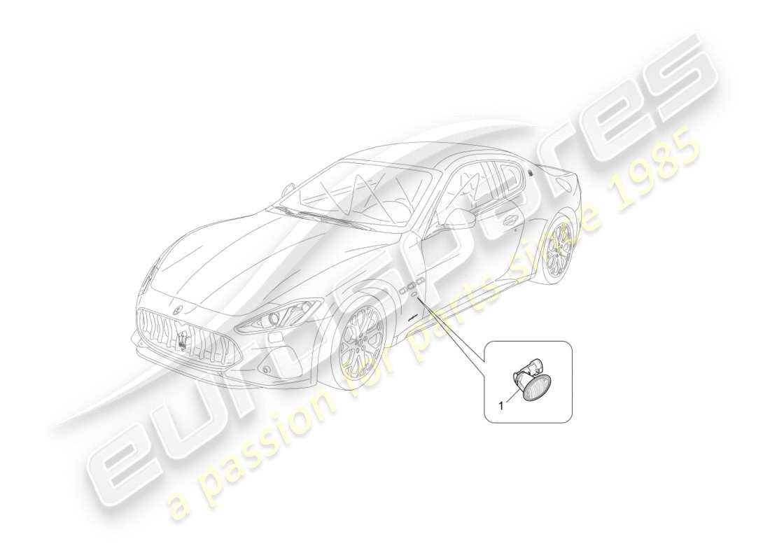 maserati granturismo s (2020) side light clusters parts diagram