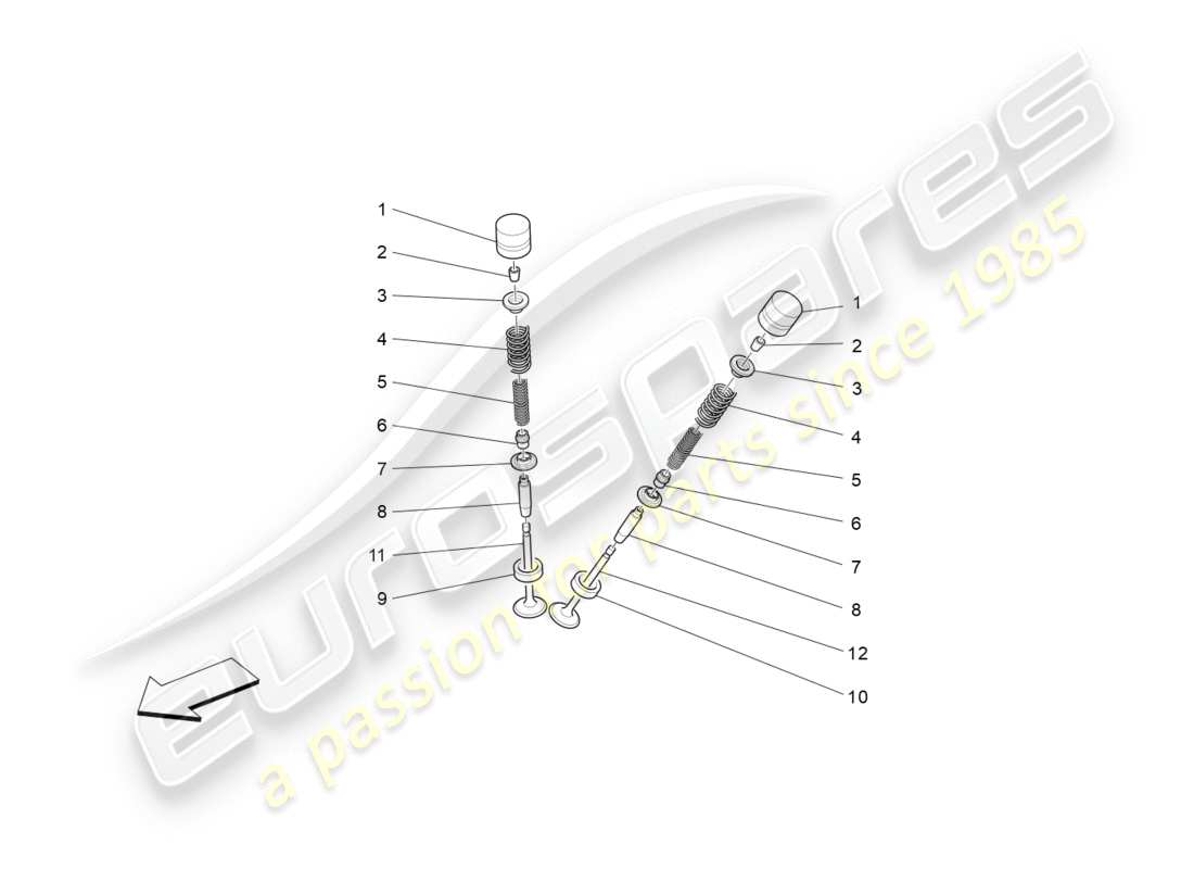 maserati granturismo s (2017) valves part diagram