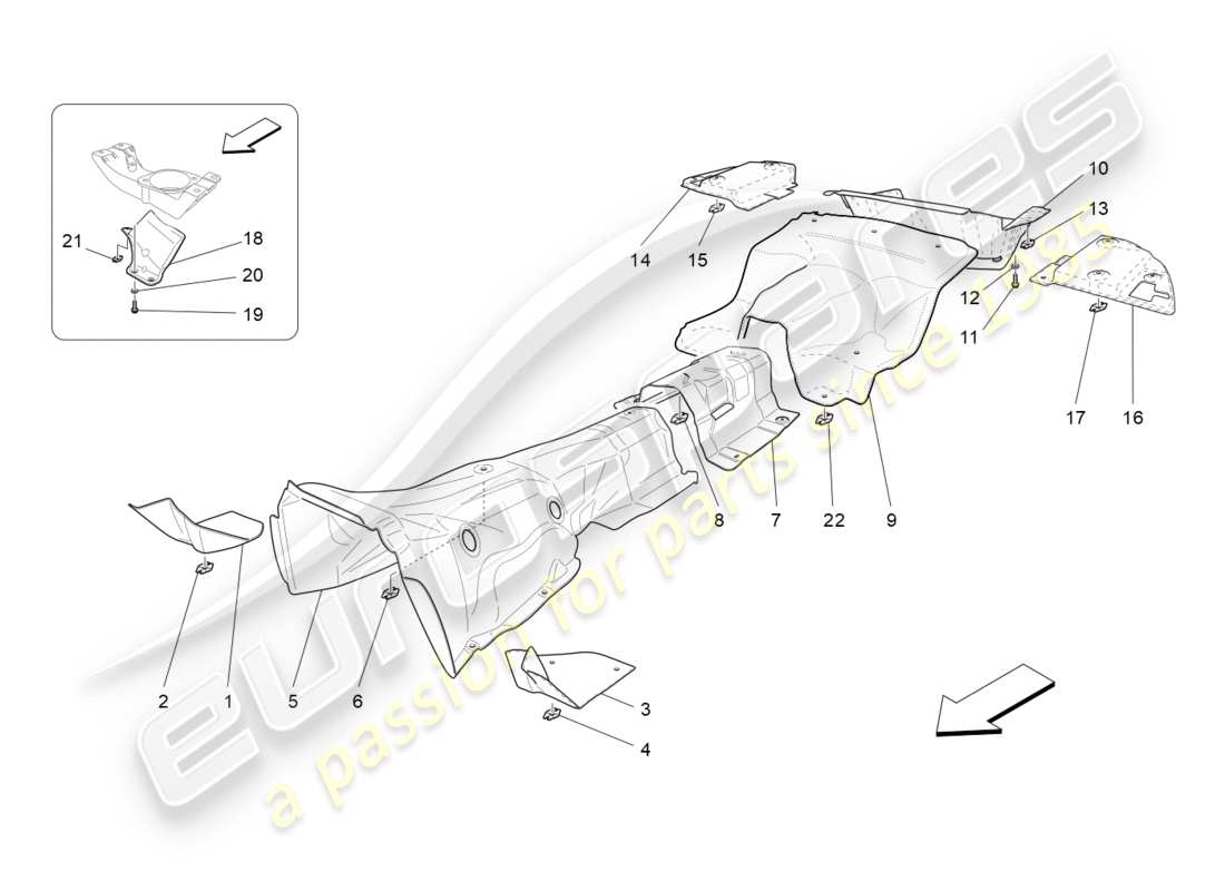 maserati granturismo s (2016) thermal insulating panels part diagram