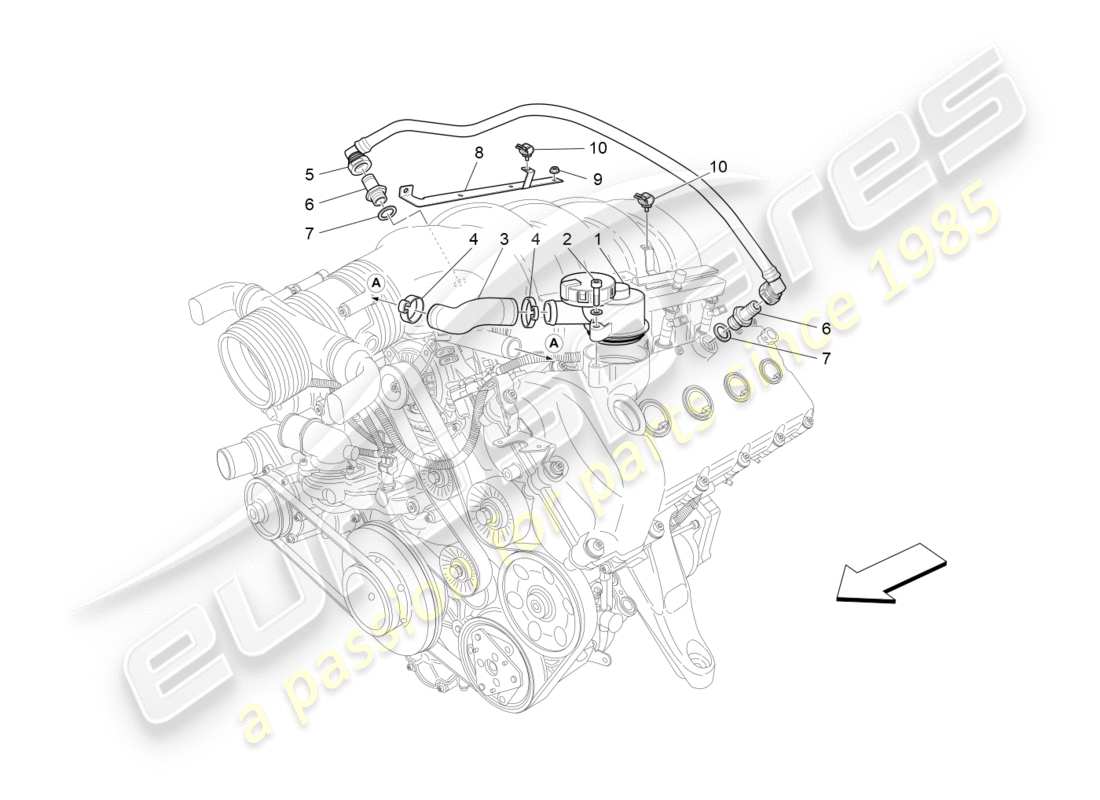 maserati granturismo s (2018) oil vapour recirculation system part diagram