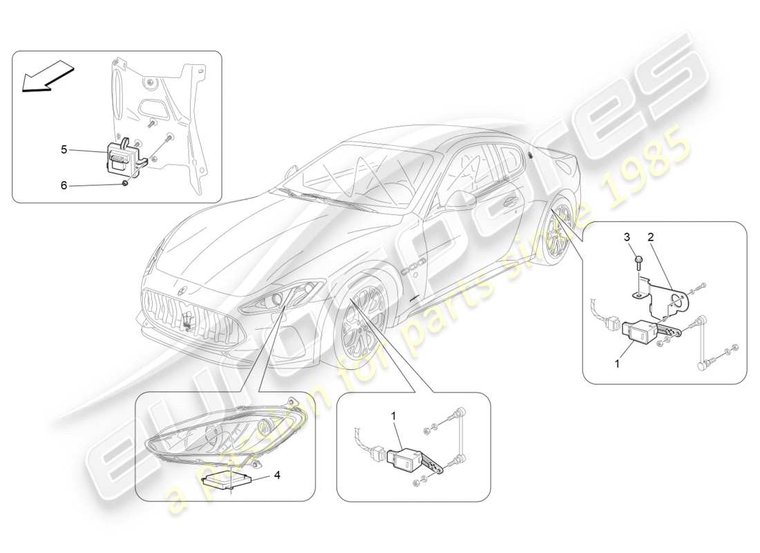 maserati granturismo s (2018) lighting system control part diagram