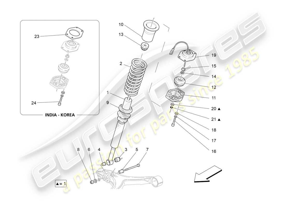 maserati granturismo s (2013) front shock absorber devices parts diagram