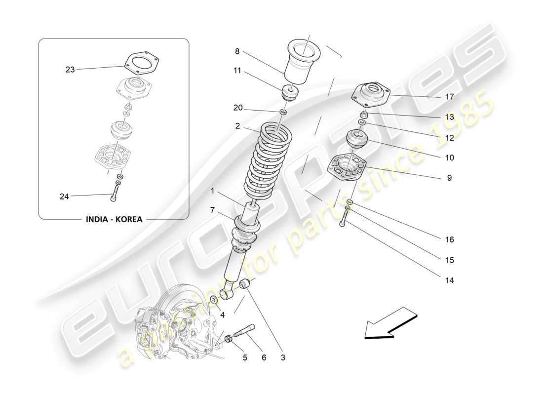 maserati granturismo (2011) rear shock absorber devices parts diagram