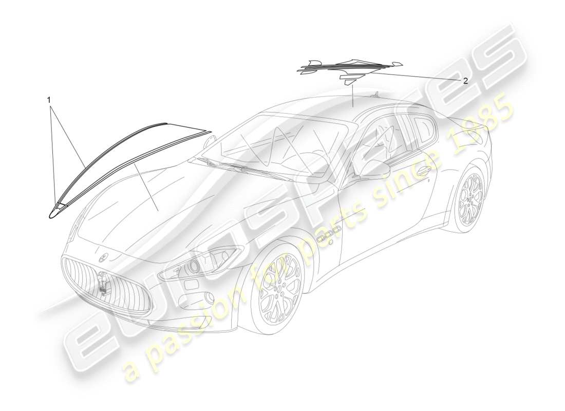 maserati granturismo s (2016) shields, trims and covering panels part diagram