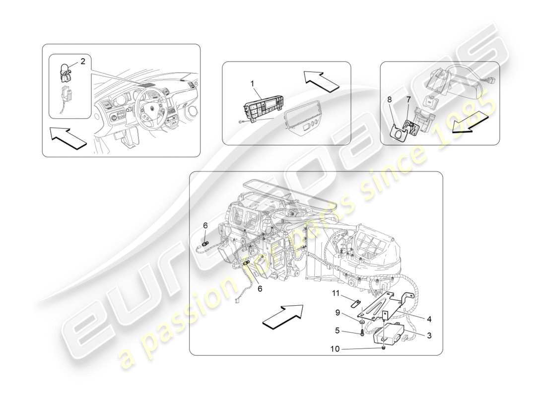 maserati granturismo s (2016) a/c unit: electronic control part diagram