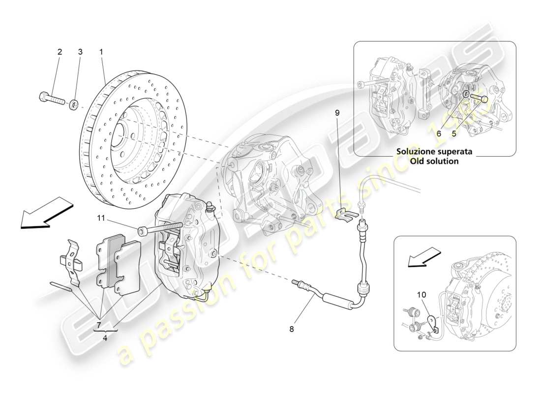 maserati granturismo s (2019) braking devices on rear wheels part diagram