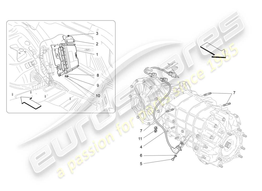 a part diagram from the maserati granturismo s (2013) parts catalogue
