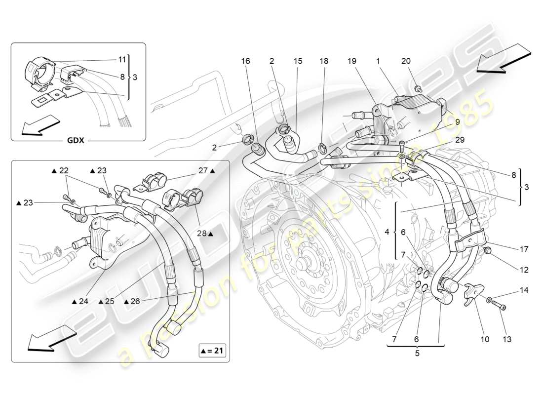 a part diagram from the maserati qtp 3.0 bt v6 410hp (2014) parts catalogue