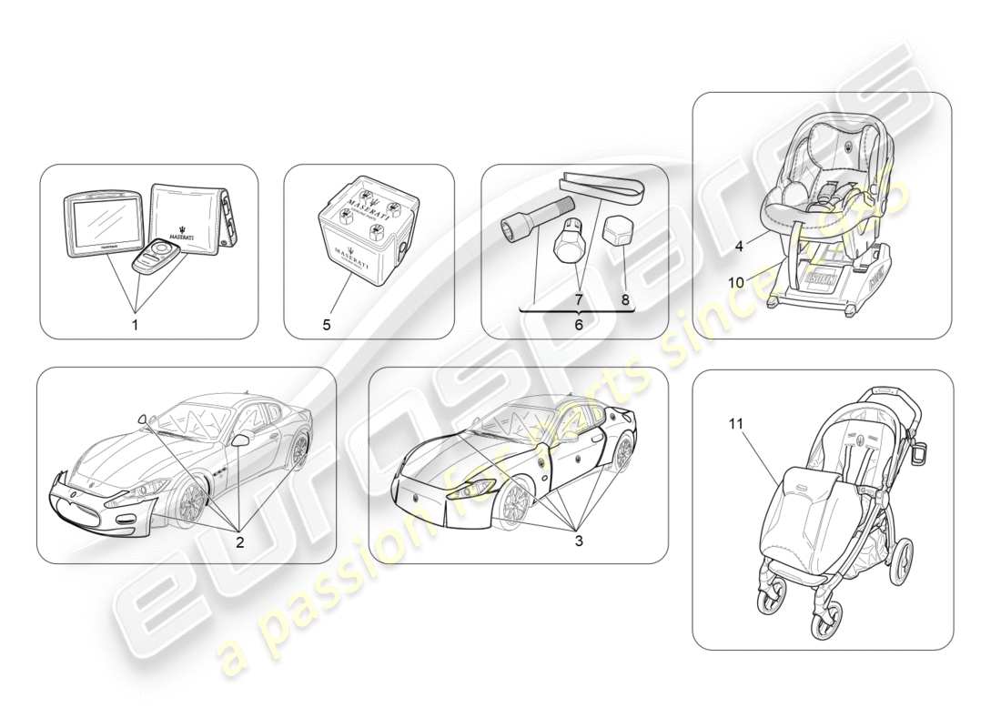 a part diagram from the maserati granturismo (2012) parts catalogue