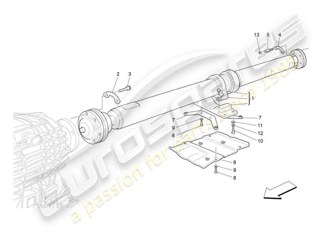 maserati granturismo s (2018) transmission shaft part diagram