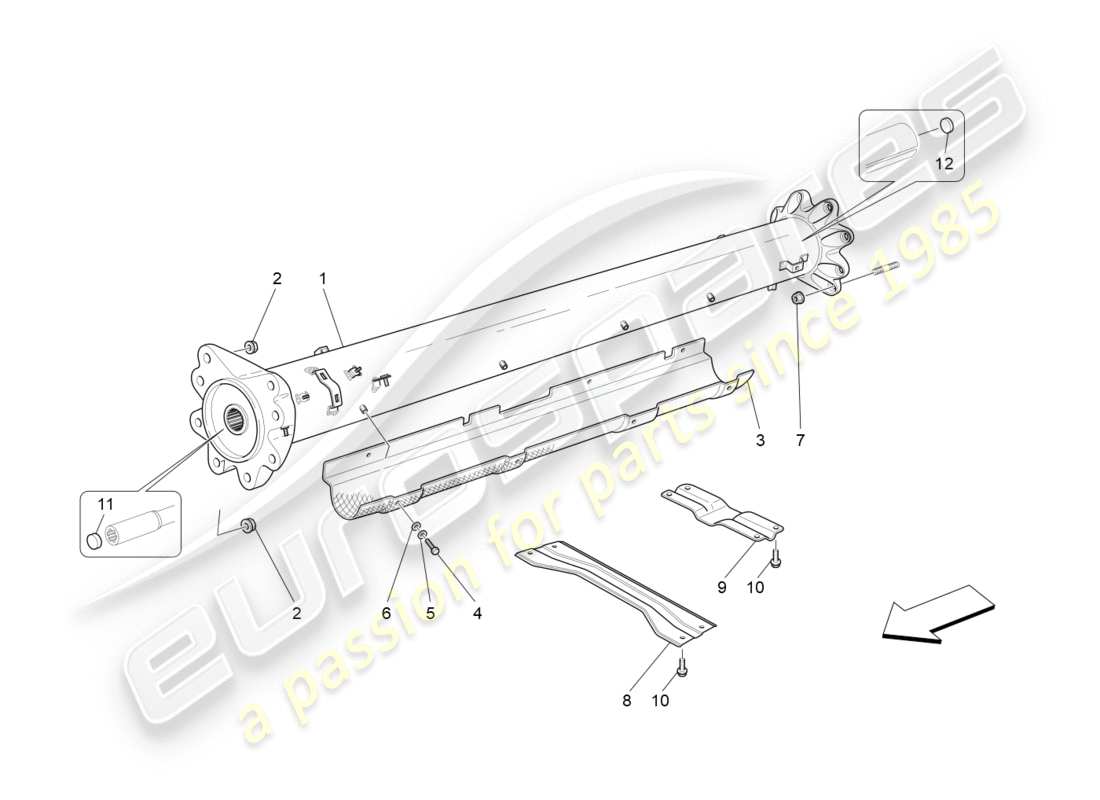 a part diagram from the maserati granturismo (2011) parts catalogue