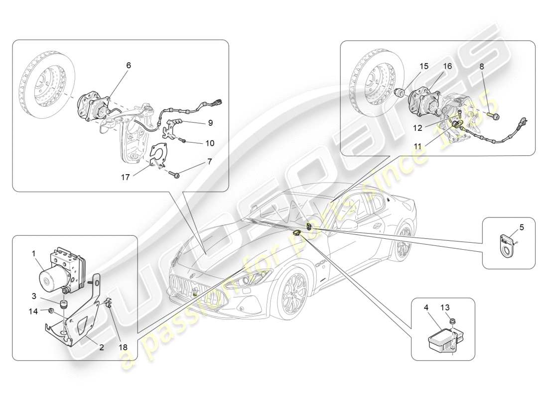 maserati granturismo s (2018) braking control systems part diagram